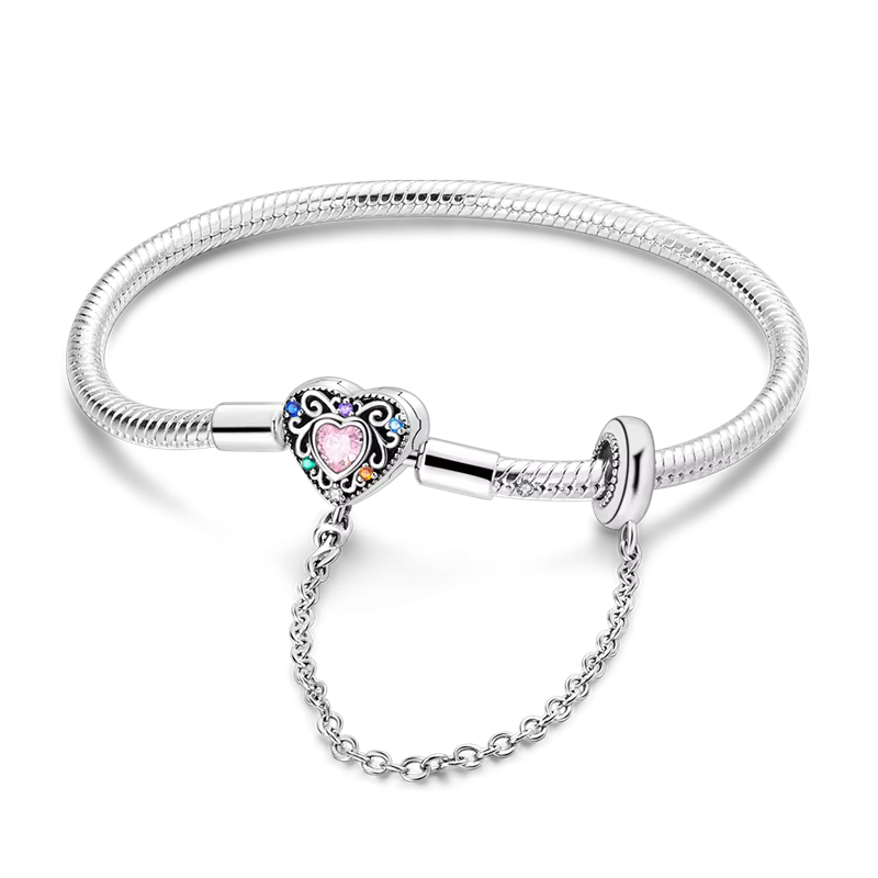 Women’s Silver Charm Bracelet – Heart, Dreamcatcher & Butterfly Design, DIY-Friendly