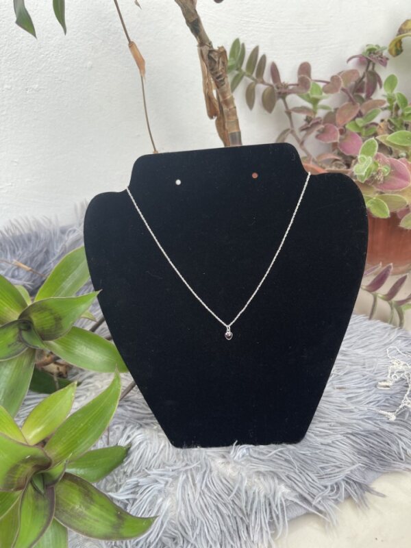 Silver Heart Choker with Cubic Zirconia
